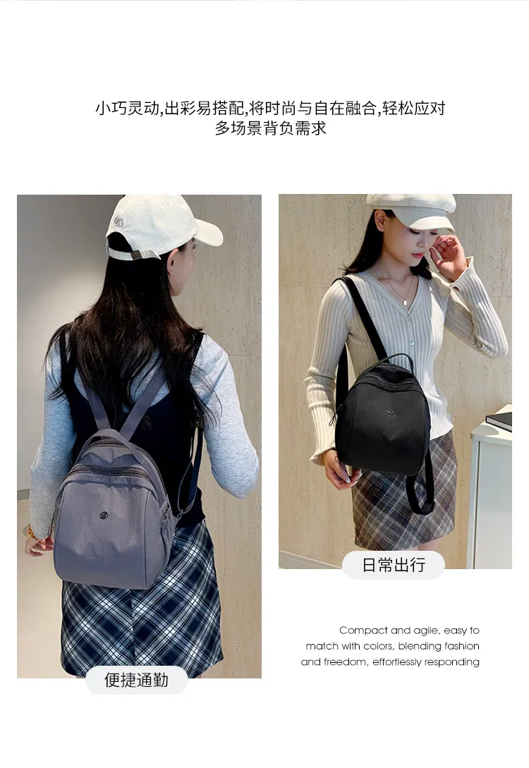 Women's Oxford Cloth Backpack - Stylish Korean Style Small Backpack, Versatile Nylon School Bag, Casual Daypack for Middle-Aged Ladies, Lightweight Mommy Bag showcase 6