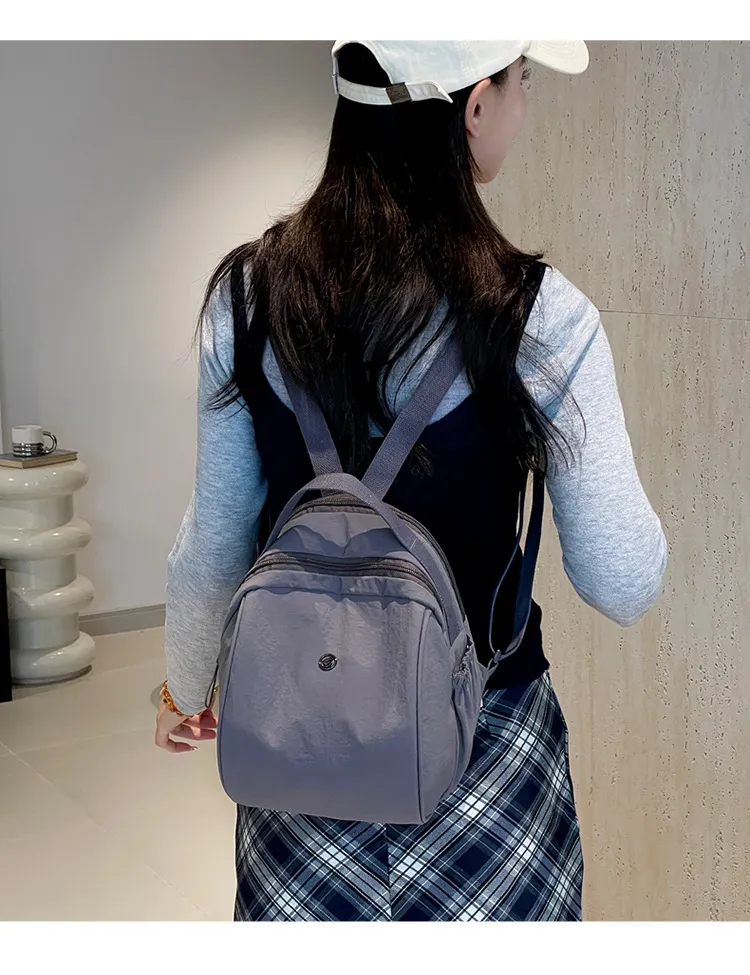 Women's Oxford Cloth Backpack - Stylish Korean Style Small Backpack, Versatile Nylon School Bag, Casual Daypack for Middle-Aged Ladies, Lightweight Mommy Bag showcase 20