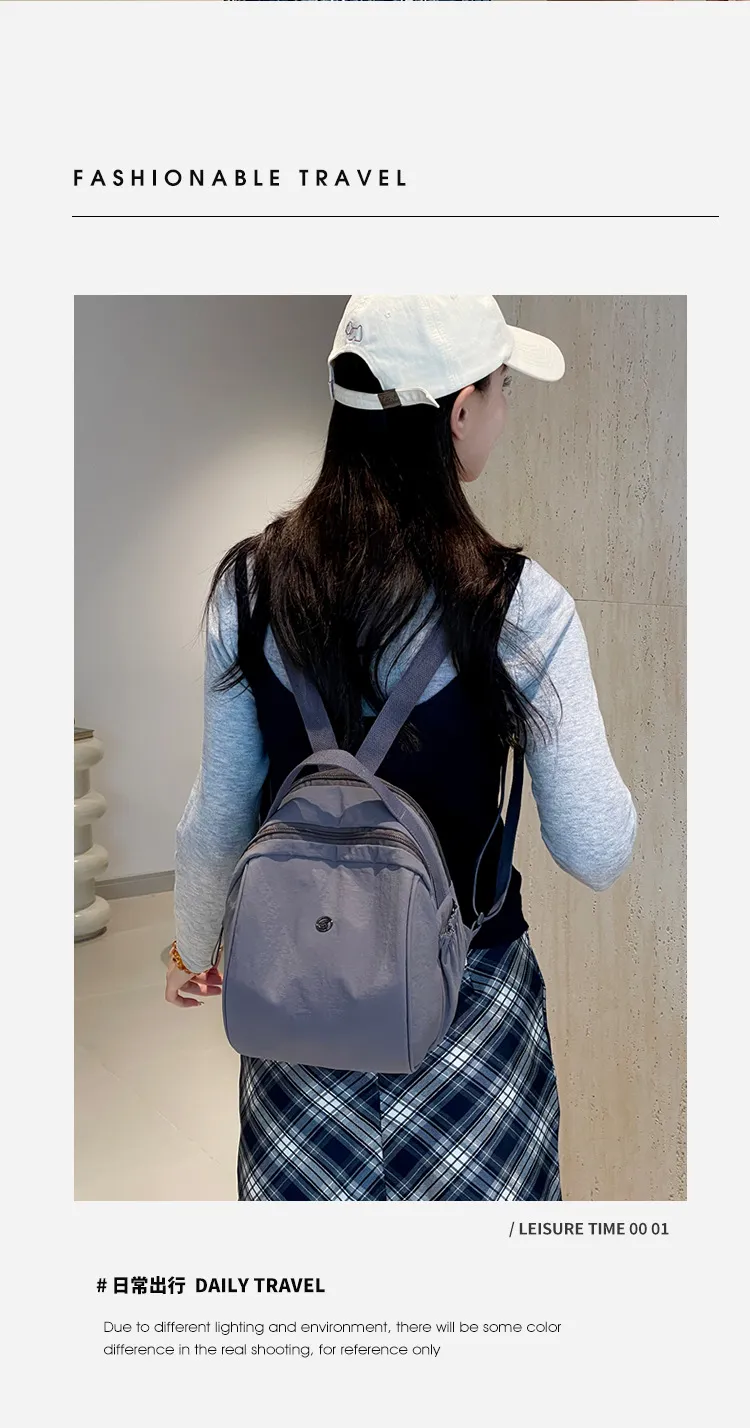 Women's Oxford Cloth Backpack - Stylish Korean Style Small Backpack, Versatile Nylon School Bag, Casual Daypack for Middle-Aged Ladies, Lightweight Mommy Bag showcase 3