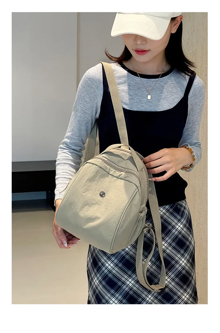Women's Oxford Cloth Backpack - Stylish Korean Style Small Backpack, Versatile Nylon School Bag, Casual Daypack for Middle-Aged Ladies, Lightweight Mommy Bag showcase 19