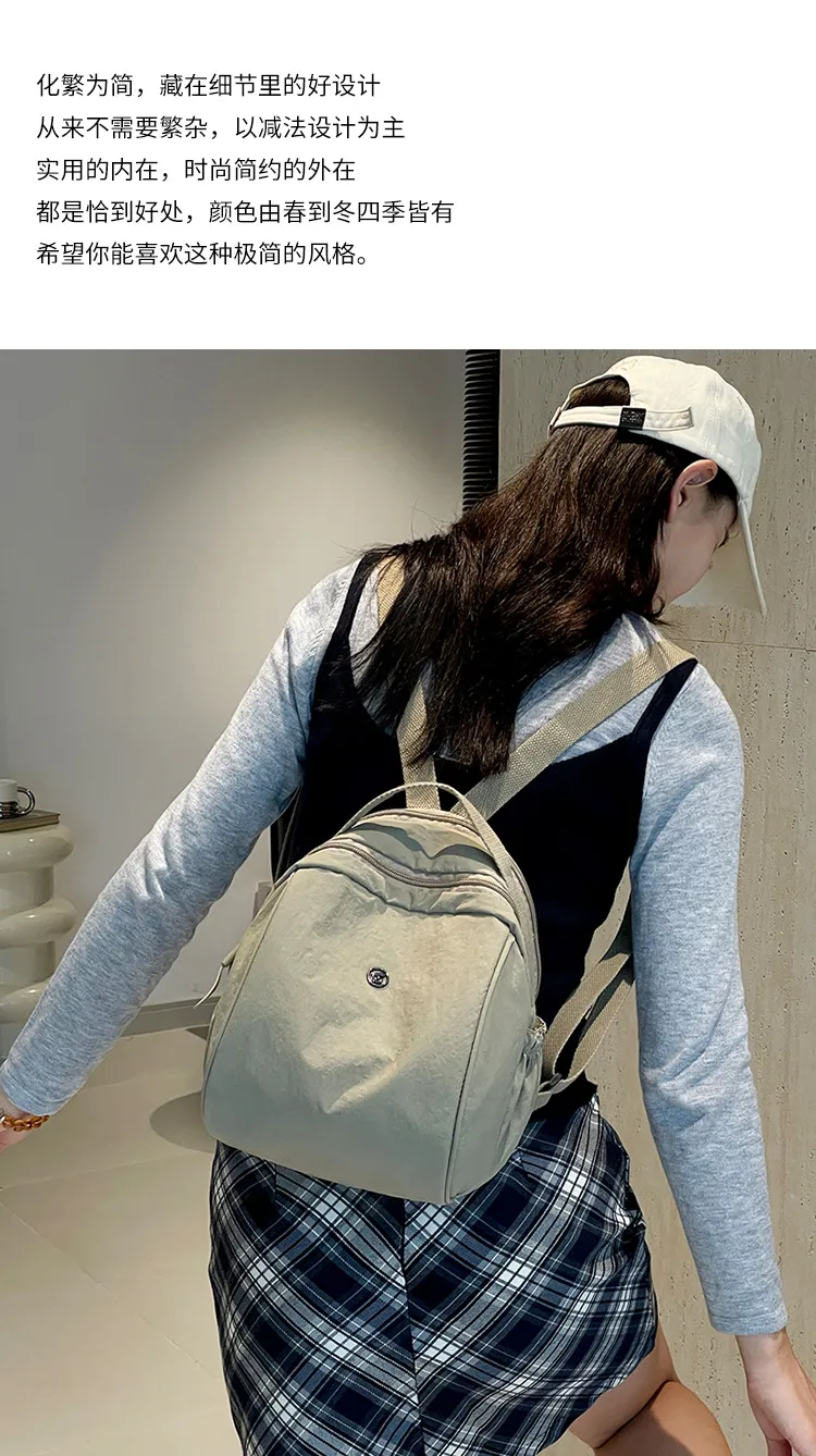 Women's Oxford Cloth Backpack - Stylish Korean Style Small Backpack, Versatile Nylon School Bag, Casual Daypack for Middle-Aged Ladies, Lightweight Mommy Bag showcase 2
