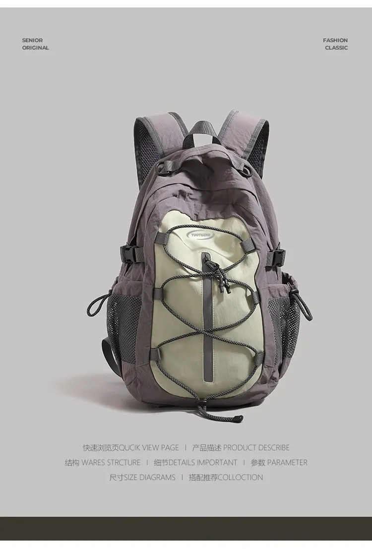 Women's Casual Backpack Large Capacity Summer Hiking Sports Mountaineering Bag | Men's Short Trip Travel Rucksack | Lightweight Durable Daypack for Outdoor Activities showcase 2