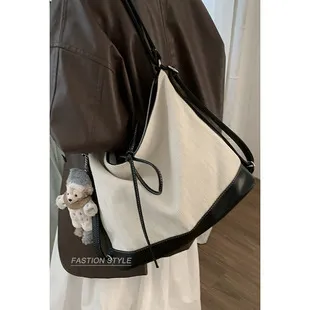Korean Style Canvas Backpack for Women - College School Bag with Polka Dot Print - Lightweight Casual Daypack for Students & Travel showcase 7