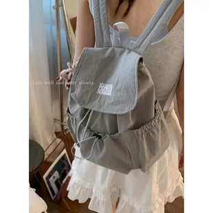 Korean Style Canvas Backpack for Women - College School Bag with Polka Dot Print - Lightweight Casual Daypack for Students & Travel showcase 9