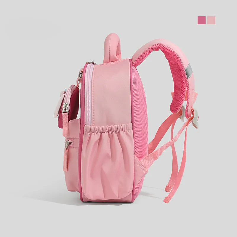 Customizable Kindergarten Backpack for Girls - Cute Pink Small Backpack for Preschool and Early Elementary School - Personalized Winter Outing Bag thumbnail 4