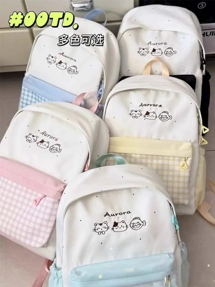 Cute Plaid Backpack for Girls - Japanese Style Schoolbag for Junior High, Primary, and College Students - Small Fresh Design showcase 5