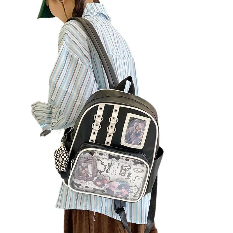 Women's Transparent Backpack 2025 - Large Capacity PU Shoulder Bag for College Students - Stylish, Durable, and Comfortable thumbnail 5