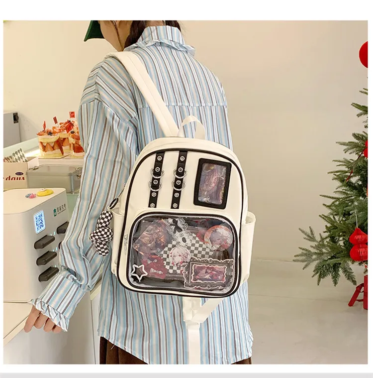 Women's Transparent Backpack 2025 - Large Capacity PU Shoulder Bag for College Students - Stylish, Durable, and Comfortable showcase 6