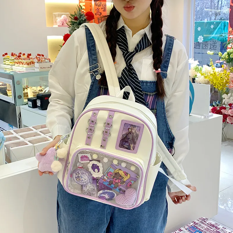 Women's Transparent Backpack 2025 - Large Capacity PU Shoulder Bag for College Students - Stylish, Durable, and Comfortable thumbnail 10