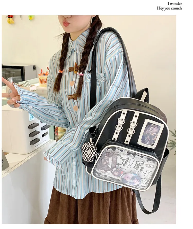 Women's Transparent Backpack 2025 - Large Capacity PU Shoulder Bag for College Students - Stylish, Durable, and Comfortable showcase 5