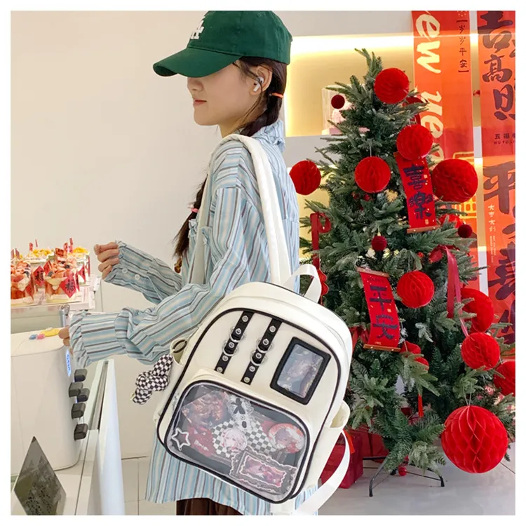 Women's Transparent Backpack 2025 - Large Capacity PU Shoulder Bag for College Students - Stylish, Durable, and Comfortable showcase 14