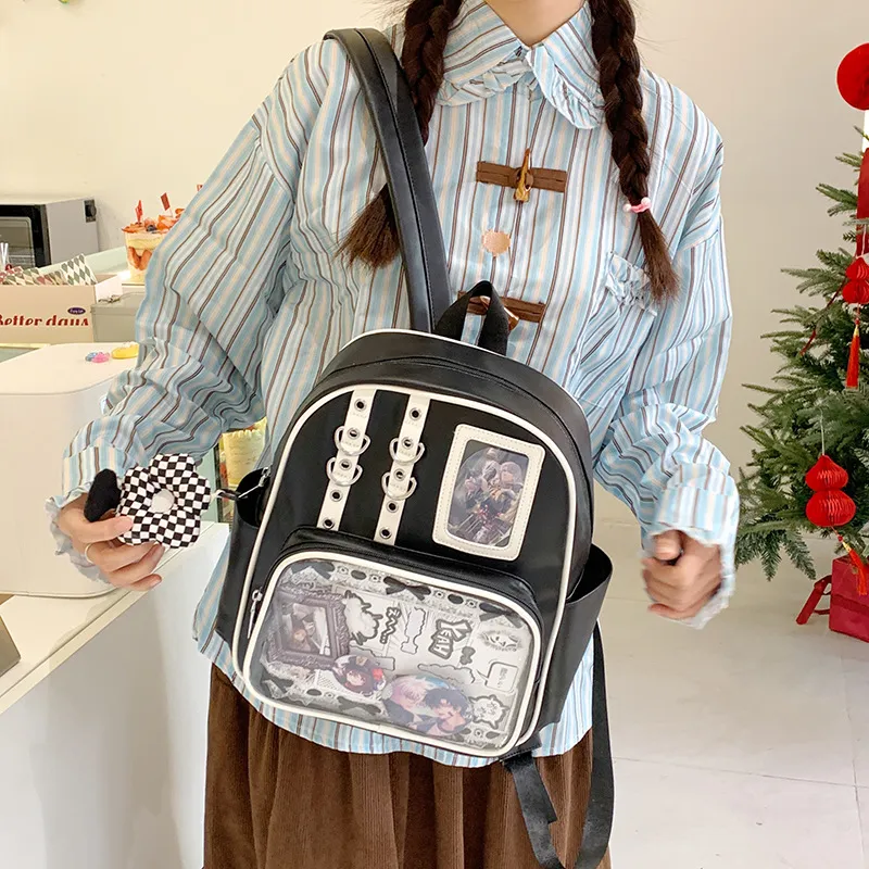 Women's Transparent Backpack 2025 - Large Capacity PU Shoulder Bag for College Students - Stylish, Durable, and Comfortable thumbnail 6