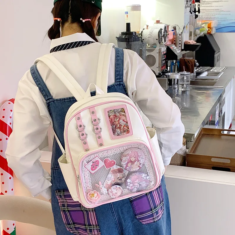 Women's Transparent Backpack 2025 - Large Capacity PU Shoulder Bag for College Students - Stylish, Durable, and Comfortable thumbnail 3