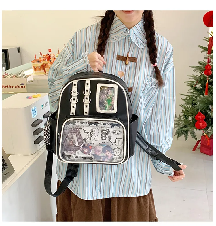 Women's Transparent Backpack 2025 - Large Capacity PU Shoulder Bag for College Students - Stylish, Durable, and Comfortable showcase 2