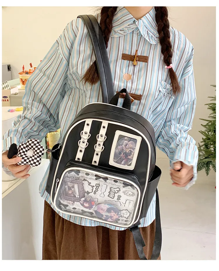 Women's Transparent Backpack 2025 - Large Capacity PU Shoulder Bag for College Students - Stylish, Durable, and Comfortable showcase 1
