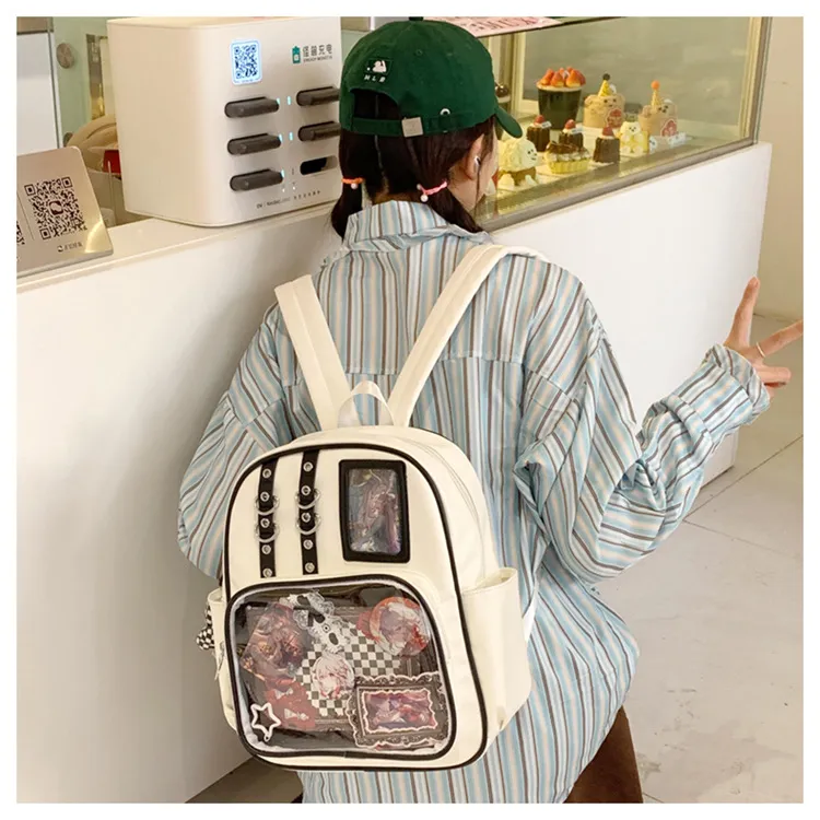 Women's Transparent Backpack 2025 - Large Capacity PU Shoulder Bag for College Students - Stylish, Durable, and Comfortable showcase 15