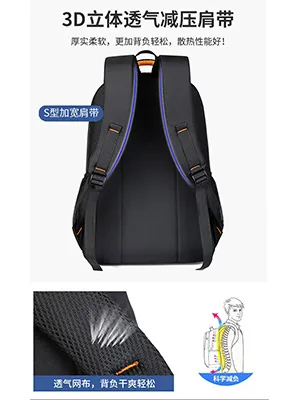 Large Capacity Men's Business Backpack for Laptop, Travel, and School - High School and Middle School Students - Durable and Stylish showcase 8