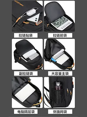 Large Capacity Men's Business Backpack for Laptop, Travel, and School - High School and Middle School Students - Durable and Stylish showcase 7