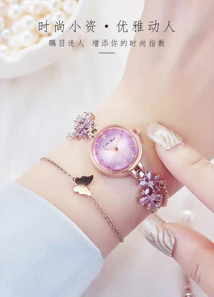 Women's Violet Quartz Watch - Elegant, Waterproof, Fashionable Bracelet Watch for Ladies, High-End Niche Design, Light Luxury Style, Decorative Wristwatch showcase 9