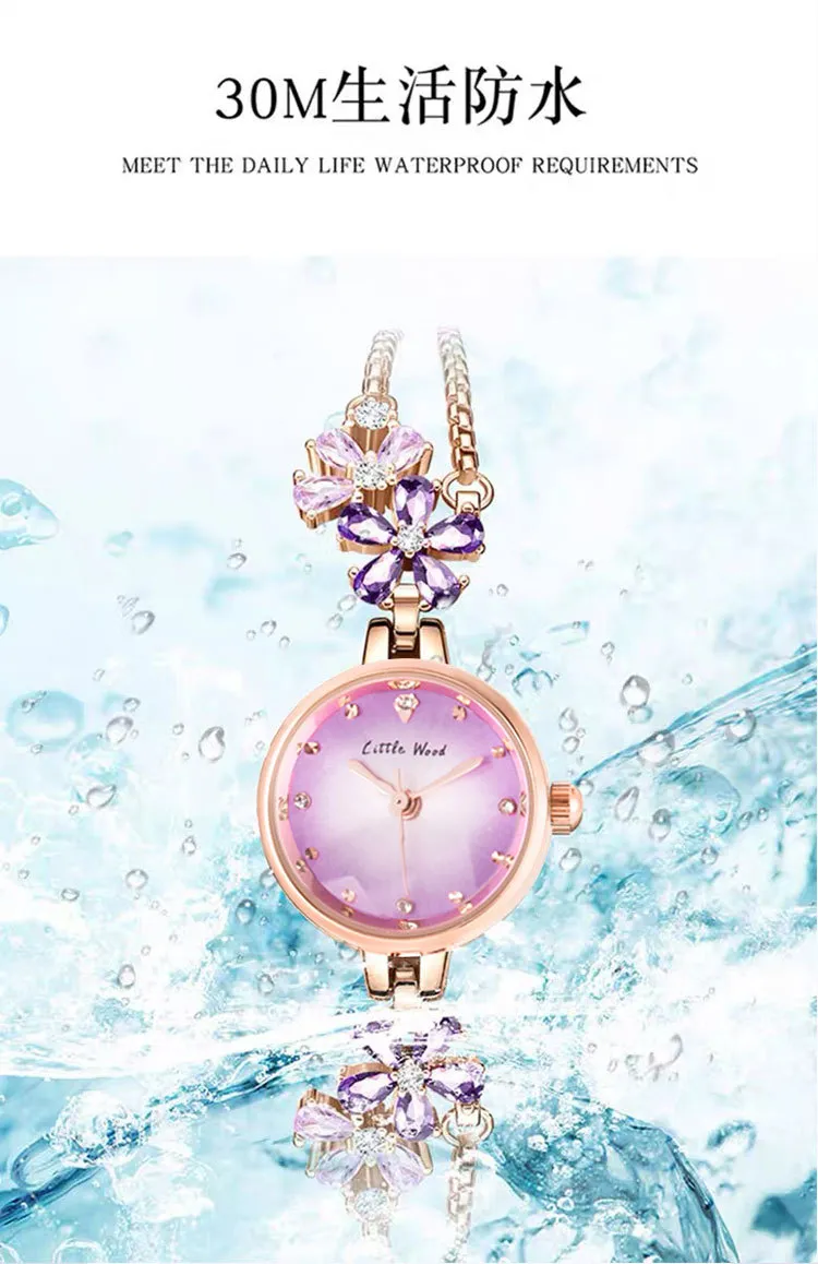 Women's Violet Quartz Watch - Elegant, Waterproof, Fashionable Bracelet Watch for Ladies, High-End Niche Design, Light Luxury Style, Decorative Wristwatch showcase 19