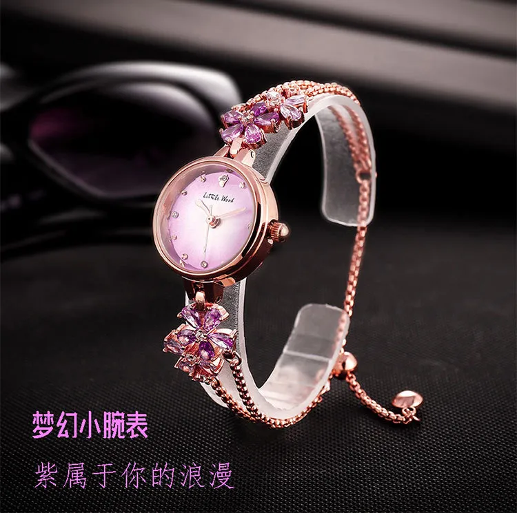 Women's Violet Quartz Watch - Elegant, Waterproof, Fashionable Bracelet Watch for Ladies, High-End Niche Design, Light Luxury Style, Decorative Wristwatch showcase 12