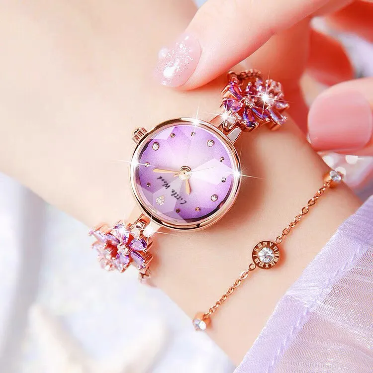 Women's Violet Quartz Watch - Elegant, Waterproof, Fashionable Bracelet Watch for Ladies, High-End Niche Design, Light Luxury Style, Decorative Wristwatch thumbnail 2