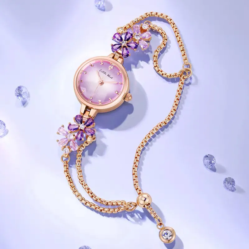 Women's Violet Quartz Watch - Elegant, Waterproof, Fashionable Bracelet Watch for Ladies, High-End Niche Design, Light Luxury Style, Decorative Wristwatch thumbnail 4