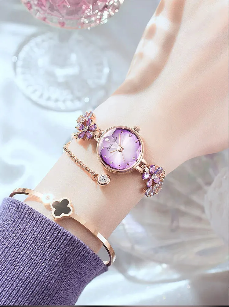 Women's Violet Quartz Watch - Elegant, Waterproof, Fashionable Bracelet Watch for Ladies, High-End Niche Design, Light Luxury Style, Decorative Wristwatch showcase 11