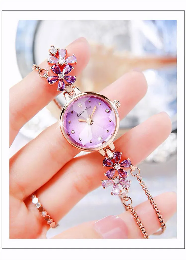 Women's Violet Quartz Watch - Elegant, Waterproof, Fashionable Bracelet Watch for Ladies, High-End Niche Design, Light Luxury Style, Decorative Wristwatch showcase 8