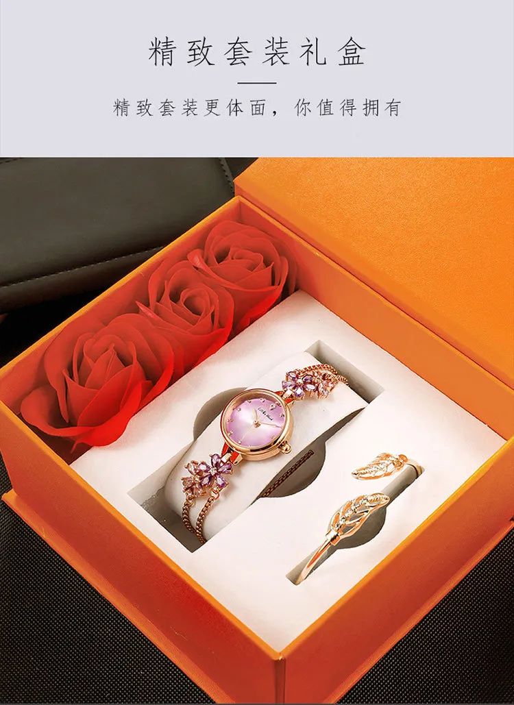 Women's Violet Quartz Watch - Elegant, Waterproof, Fashionable Bracelet Watch for Ladies, High-End Niche Design, Light Luxury Style, Decorative Wristwatch showcase 7