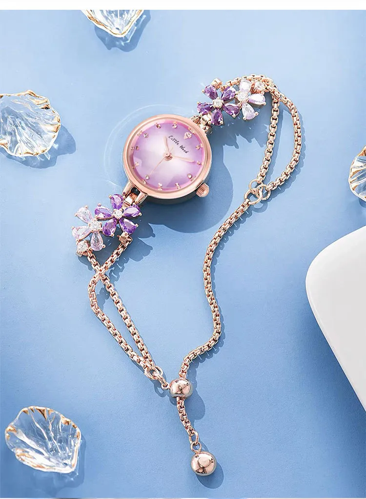 Women's Violet Quartz Watch - Elegant, Waterproof, Fashionable Bracelet Watch for Ladies, High-End Niche Design, Light Luxury Style, Decorative Wristwatch showcase 17