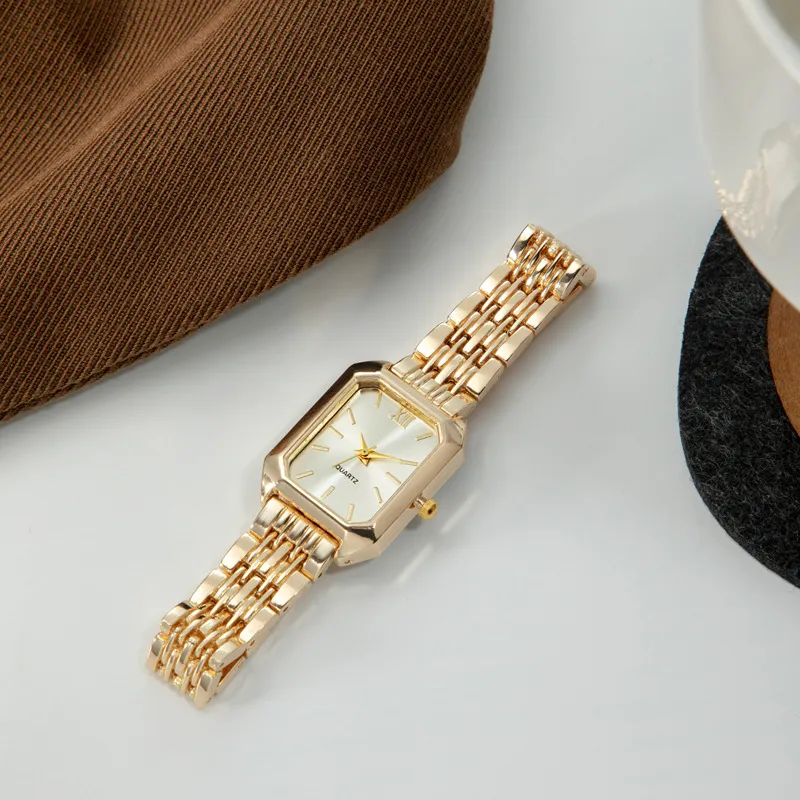 Women's Square Quartz Watch with Stainless Steel Band - Simple, Versatile, Fashionable, Light Luxury Wristwatch for Everyday Wear showcase 2