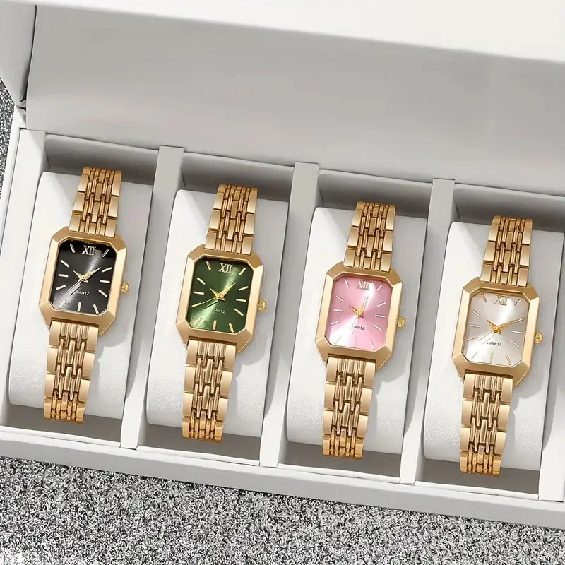Women's Square Quartz Watch with Stainless Steel Band - Simple, Versatile, Fashionable, Light Luxury Wristwatch for Everyday Wear thumbnail 1