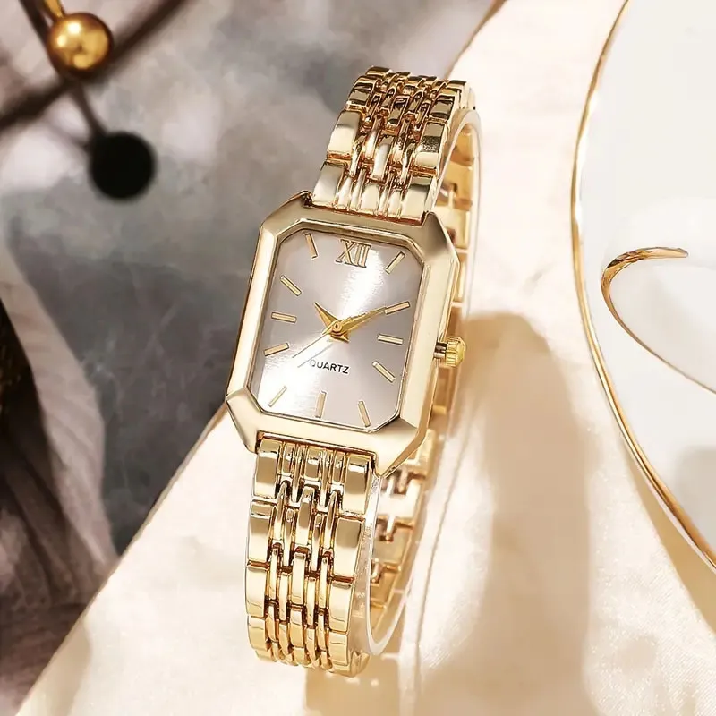 Women's Square Quartz Watch with Stainless Steel Band - Simple, Versatile, Fashionable, Light Luxury Wristwatch for Everyday Wear thumbnail 2