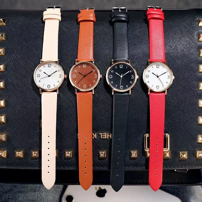 Women's Quartz Watch Simple Fashion Korean Style Large Number Student Watch Elegant Ladies Wristwatch Casual Dress Watch Gift for Her showcase 1