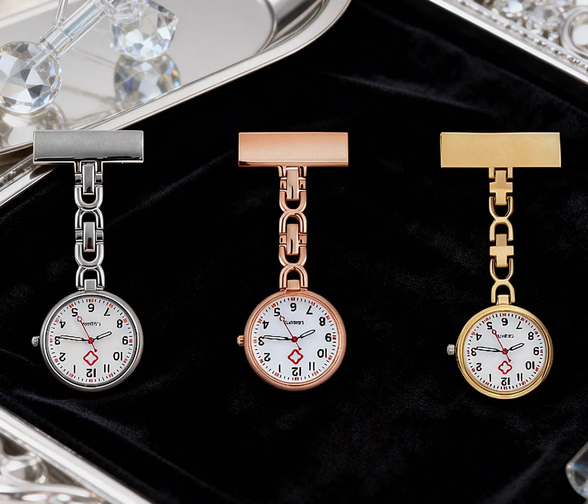 Nurse Pocket Watch with Luminous Needle, Women's Quartz Watch, Cute Student Pin Watch, Medical Professional Timepiece, Easy Read Dial, Uniform Accessory showcase 13