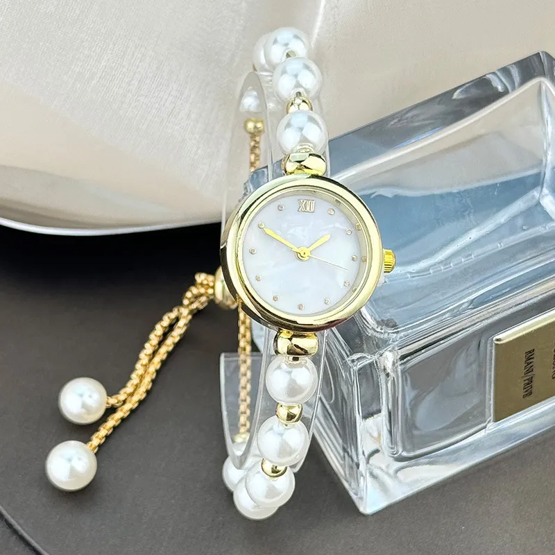 Women's Pearl Bracelet Quartz Watch - Elegant Small Dial Adjustable Wristwatch - Niche Light Luxury Fashion Jewelry for Ladies thumbnail 7