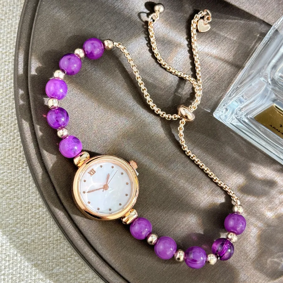 Women's Pearl Bracelet Quartz Watch - Elegant Small Dial Adjustable Wristwatch - Niche Light Luxury Fashion Jewelry for Ladies thumbnail 10