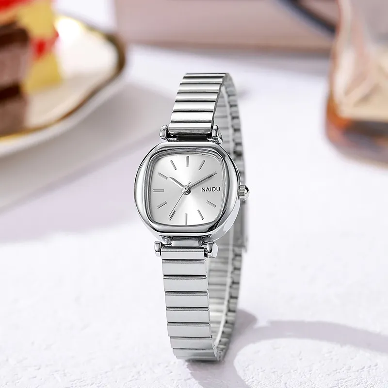 Women's Square Dial Quartz Watch - Small, Simple, Fashionable Wristwatch with Slub Band - High-End Niche Design for Ladies showcase 9
