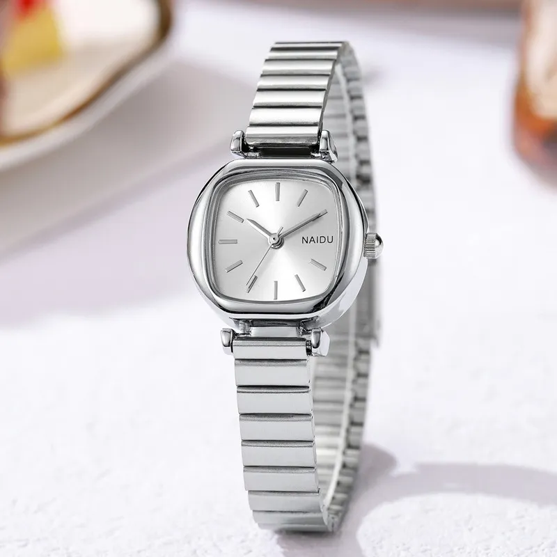 Women's Square Dial Quartz Watch - Small, Simple, Fashionable Wristwatch with Slub Band - High-End Niche Design for Ladies thumbnail 8