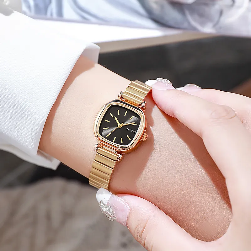 Women's Square Dial Quartz Watch - Small, Simple, Fashionable Wristwatch with Slub Band - High-End Niche Design for Ladies showcase 1