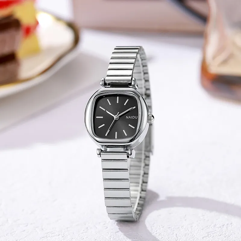 Women's Square Dial Quartz Watch - Small, Simple, Fashionable Wristwatch with Slub Band - High-End Niche Design for Ladies showcase 7