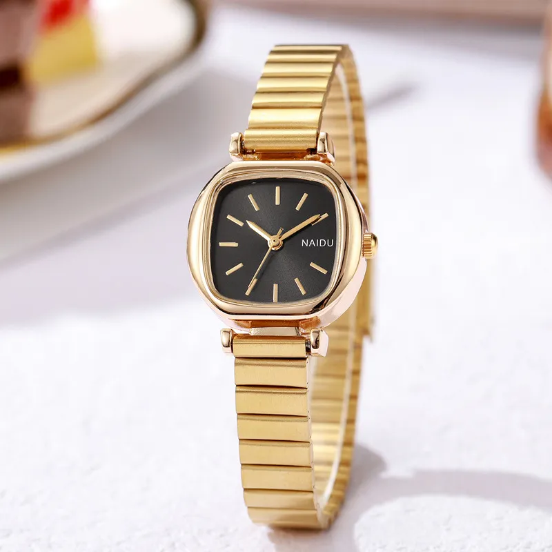 Women's Square Dial Quartz Watch - Small, Simple, Fashionable Wristwatch with Slub Band - High-End Niche Design for Ladies thumbnail 7