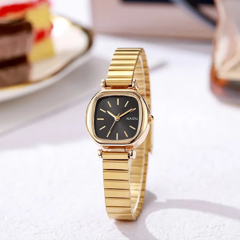 Women's Square Dial Quartz Watch - Small, Simple, Fashionable Wristwatch with Slub Band - High-End Niche Design for Ladies showcase 5