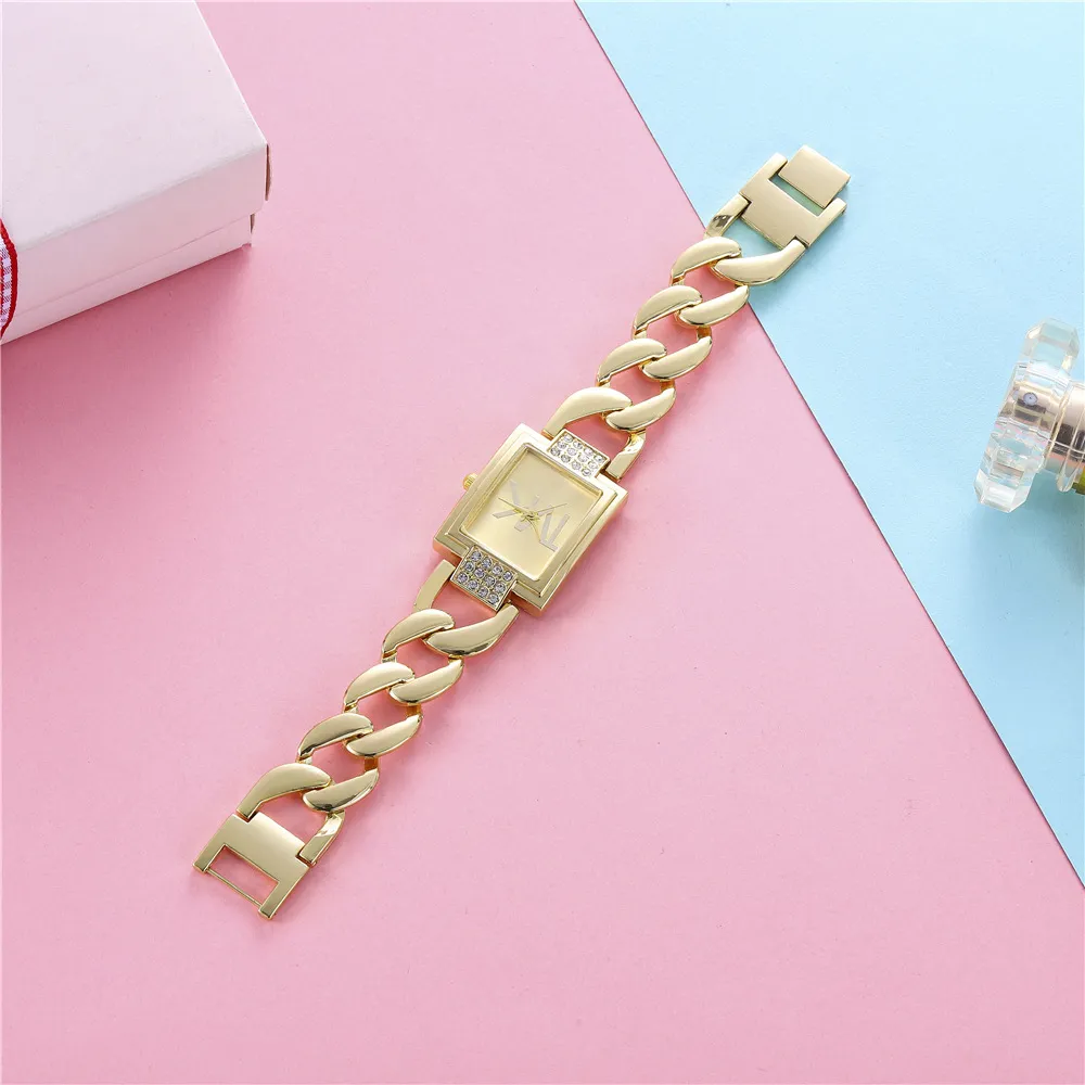 Women's Square Diamond Quartz Watch - Light Luxury Stainless Steel Bracelet Wristwatch for Casual Fashion thumbnail 3