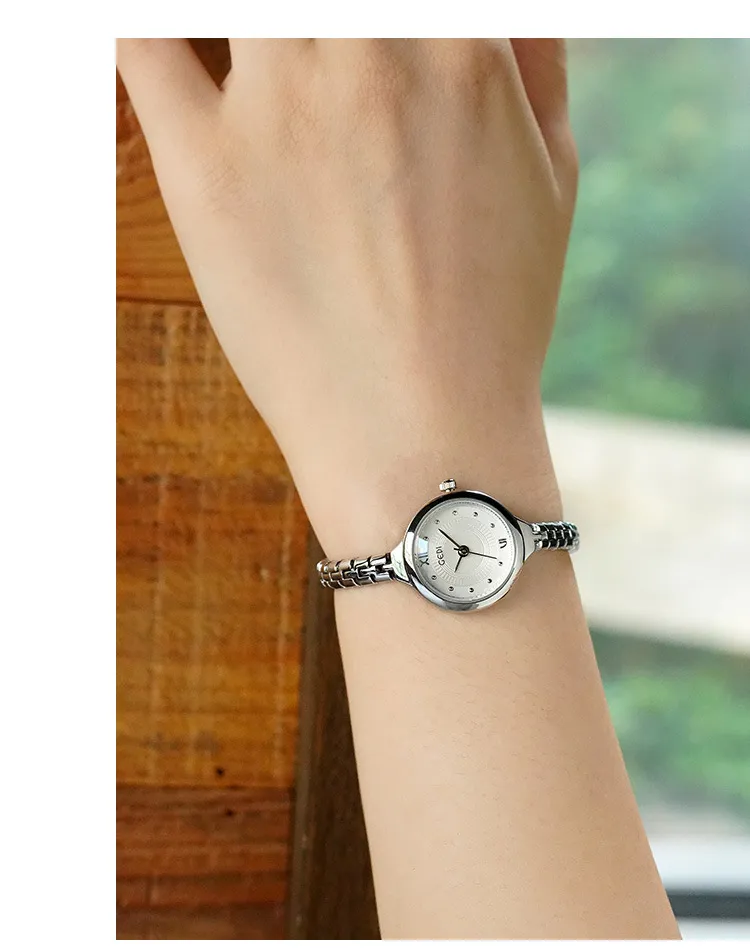 Gold Women's Quartz Bracelet Watch Waterproof Small Exquisite Luxury Niche Second-Hand Style Versatile Wristwatch for Ladies Fashion showcase 16