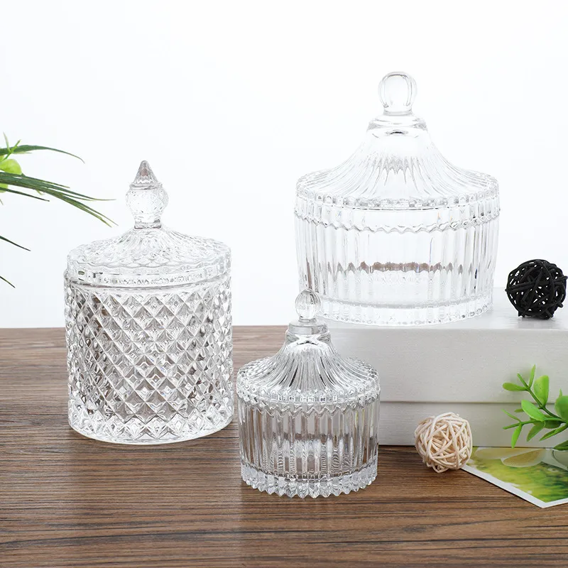 Aromatherapy Candle Container with Lid - Small Glass Jar for Soy Wax Candles, Home Decor Yurt Style Candlestick showcase 8