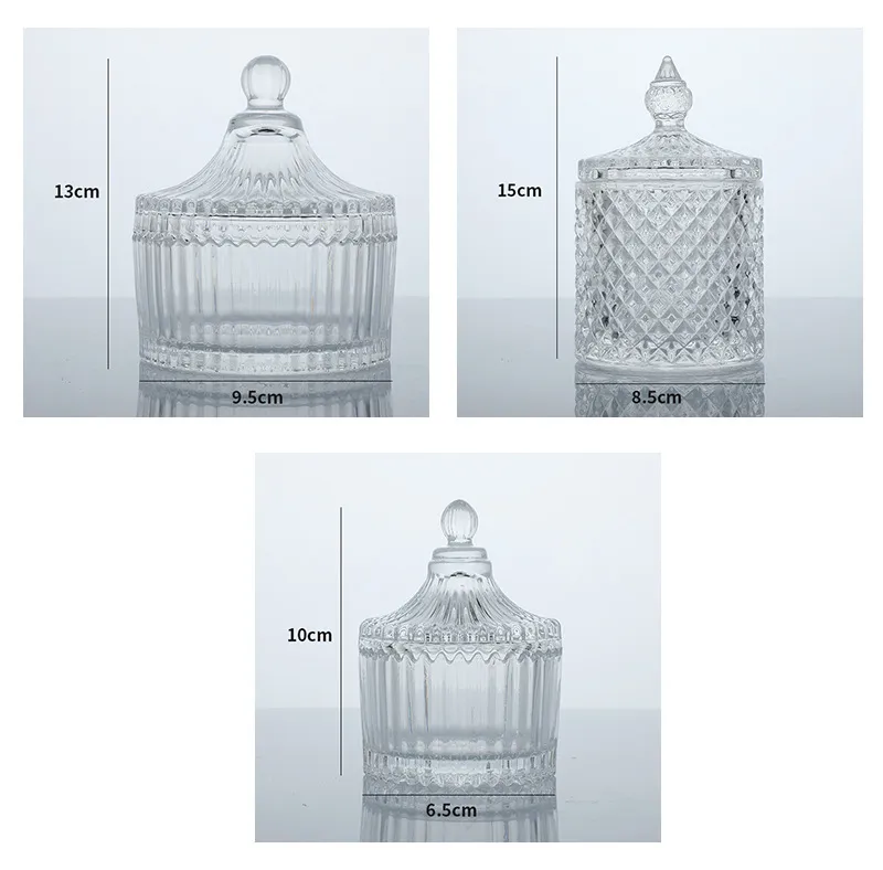 Aromatherapy Candle Container with Lid - Small Glass Jar for Soy Wax Candles, Home Decor Yurt Style Candlestick showcase 4