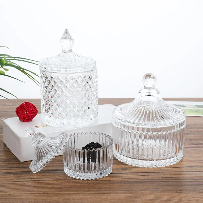 Aromatherapy Candle Container with Lid - Small Glass Jar for Soy Wax Candles, Home Decor Yurt Style Candlestick thumbnail 3