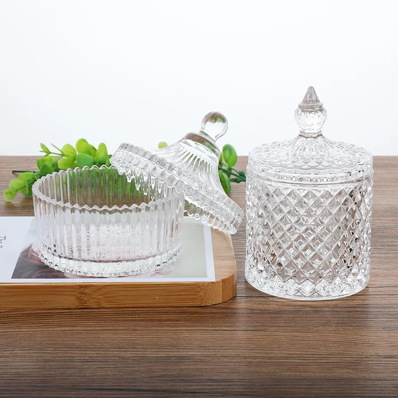 Aromatherapy Candle Container with Lid - Small Glass Jar for Soy Wax Candles, Home Decor Yurt Style Candlestick thumbnail 4